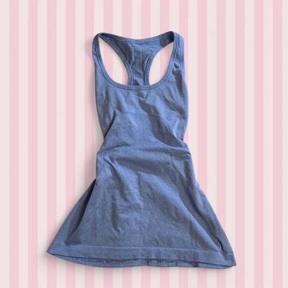 Lululemon Seamless Racerback Tank Top Acid Wash Blue